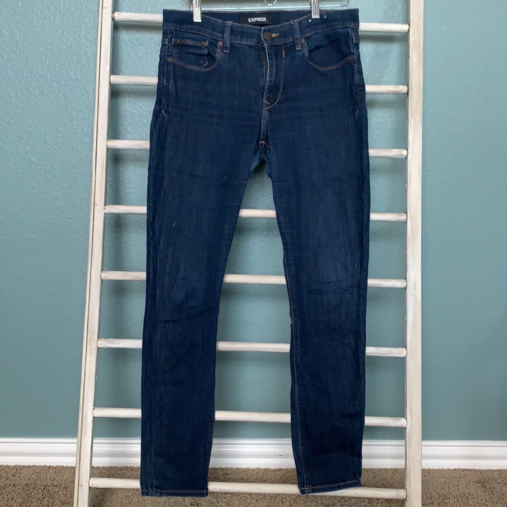 Express Dark Wash Mid Rise Stretch Jegging 10R